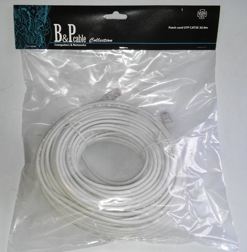 Патчкорд литой B&amp;P UTP CAT5E, 30m